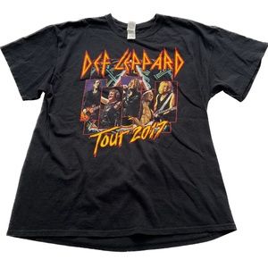 Def Leppard T Shirt Tour 2017 Size XL Heavy 100% Cotton Rock Band Black